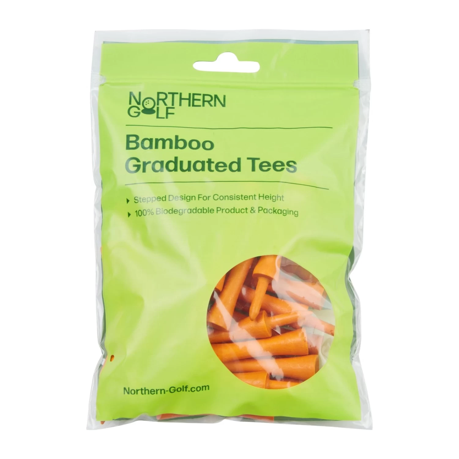 Northern Golf Orange Bamboo Graduated Tees 3 Northern Golf Orange Bamboo Graduated Tees
