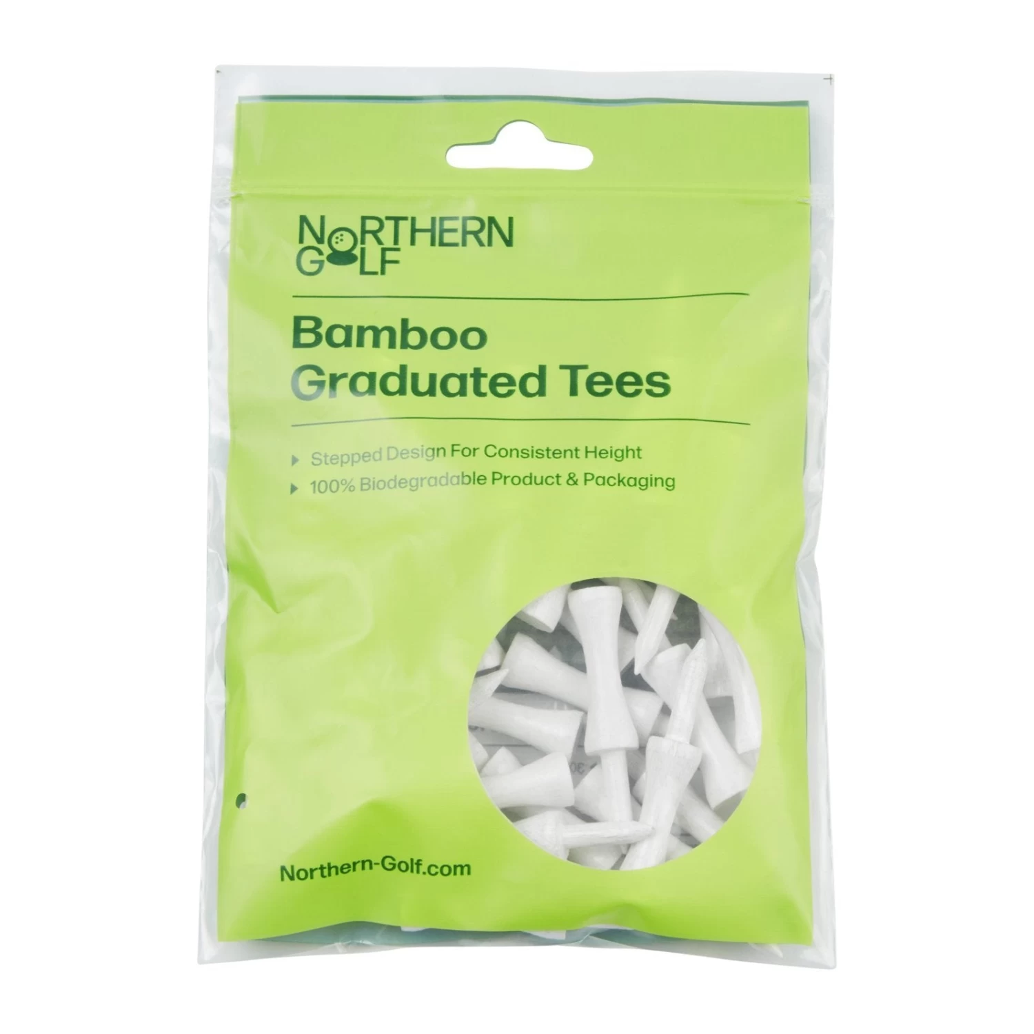 Northern Golf White Bamboo Graduated Tees 3 Northern Golf White Bamboo Graduated Tees