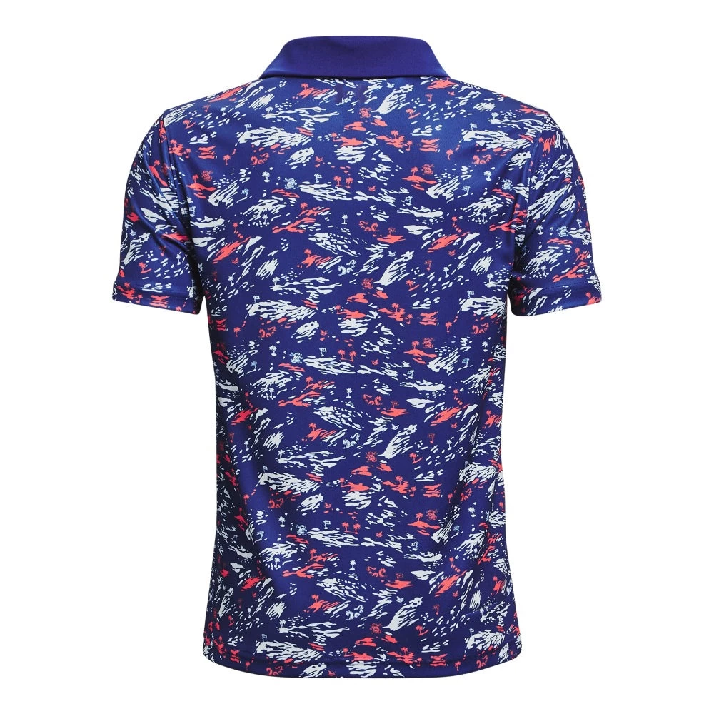 Under Armour Junior Performance Paradise Printed Golf Polo Shirt 1373642 4 Under Armour Junior Performance Paradise Printed Golf Polo Shirt 1373642 - Image 2